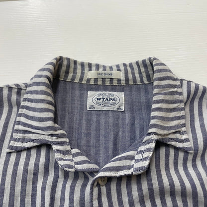 【中古品】【メンズ】 WTAPS ダブルタップス STRIPE S/S SHIRT 121SPDT-SHM02 ストライプ ショートスリーブ 半袖 トップス 142-260618-sa-15-tei サイズ：S カラー：ブルー 万代Net店