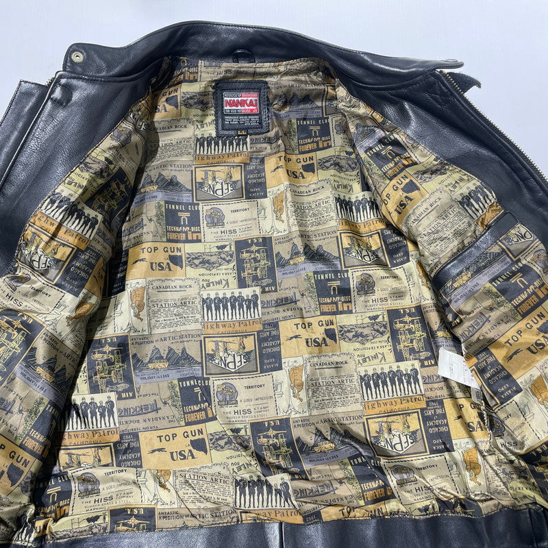 【中古品】【メンズ】 NANKAI ナンカイ SINGLE RIDERS JACKET シングル ライダース ジャケット 145-260617-sa-14-tei サイズ：LL カラー：ブラック 万代Net店