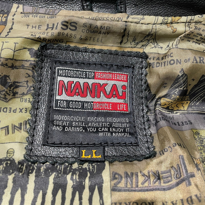 【中古品】【メンズ】 NANKAI ナンカイ SINGLE RIDERS JACKET シングル ライダース ジャケット 145-260617-sa-14-tei サイズ：LL カラー：ブラック 万代Net店