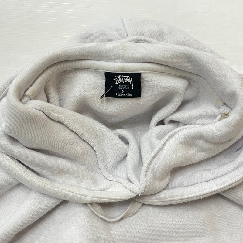 【中古品】【メンズ】 STUSSY ステューシー LOGO HOODIE ロゴ フーディー トップス プルオーバーパーカー 142-260603-ss-06-tei サイズ：6 カラー：ホワイト 万代Net店