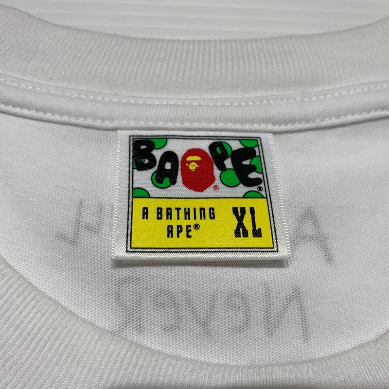 【中古品】【メンズ】 A BATHING APE アベイシングエイプ HAND DRAWN LOGO TEE 001TEK801334M ハンドドローイング ロゴ Tシャツ 半袖 トップス 142-260615-yo-01-tei サイズ：XL カラー：ホワイト 万代Net店