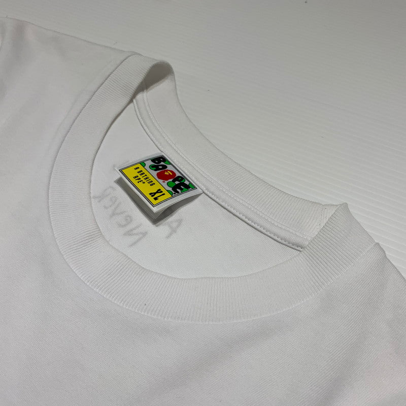 【中古品】【メンズ】 A BATHING APE アベイシングエイプ HAND DRAWN LOGO TEE 001TEK801334M ハンドドローイング ロゴ Tシャツ 半袖 トップス 142-260615-yo-01-tei サイズ：XL カラー：ホワイト 万代Net店