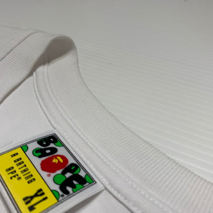 【中古品】【メンズ】 A BATHING APE アベイシングエイプ HAND DRAWN LOGO TEE 001TEK801334M ハンドドローイング ロゴ Tシャツ 半袖 トップス 142-260615-yo-01-tei サイズ：XL カラー：ホワイト 万代Net店