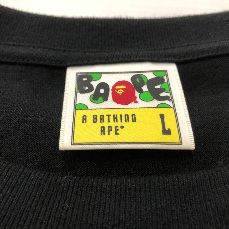 【中古品】【メンズ】 A BATHING APE ア ベイシング エイプ BLACK TEE ブラック Tシャツ 半袖 トップス 142-260702-sa-11-tei サイズ：L カラー：ブラック 万代Net店