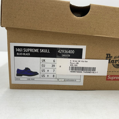 【中古品】【メンズ】 Supreme シュプリーム × Dr. Martens ドクターマーチン 別注 コラボ SKULL 3-EYE SHOE 1461 スカル スリーホール シューズ 靴 ブーツ 164-260618-ko-08-tei サイズ：Supremeタグ25記載 カラー：ブルー 万代Net店