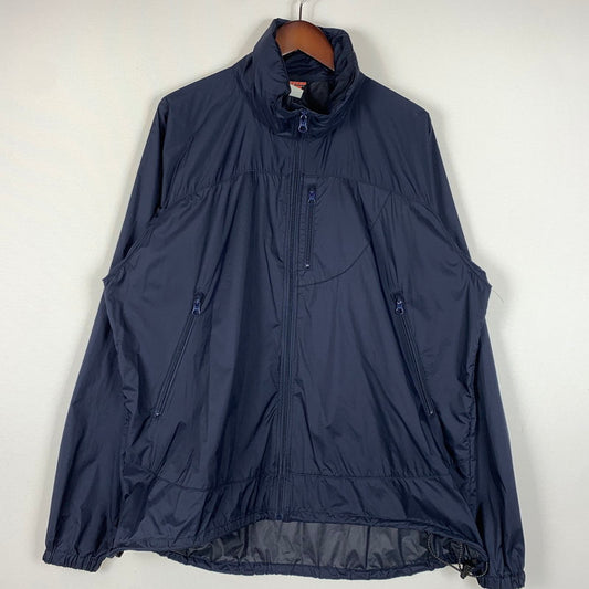 【中古品】【メンズ】 WAKE ウェイク × SQUEEZED DESIGN スクイーズド デザイン 別注 コラボ WIND SHIRT ウィンド シャツ ライトアウター ナイロンジャケット 140-260531-ko-03-tei サイズ：L カラー：ネイビー 万代Net店