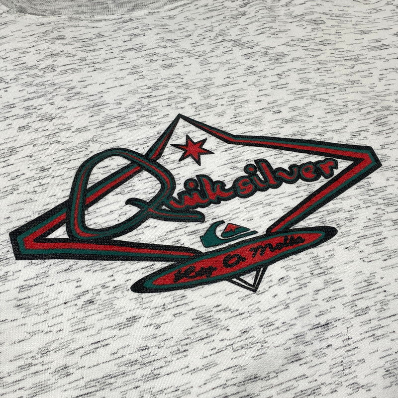 【中古品】【メンズ】 UNKNOWN QUICKSILVER PRINT SWEAT クイックシルバー プリント スウェット 長袖 トップス トレーナー 145-260807-sa-03-tei サイズ：L カラー：グレー 万代Net店