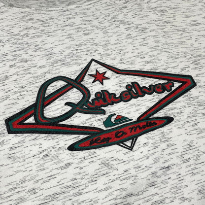 【中古品】【メンズ】 UNKNOWN QUICKSILVER PRINT SWEAT クイックシルバー プリント スウェット 長袖 トップス トレーナー 145-260807-sa-03-tei サイズ：L カラー：グレー 万代Net店