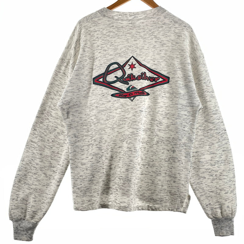 【中古品】【メンズ】 UNKNOWN QUICKSILVER PRINT SWEAT クイックシルバー プリント スウェット 長袖 トップス トレーナー 145-260807-sa-03-tei サイズ：L カラー：グレー 万代Net店