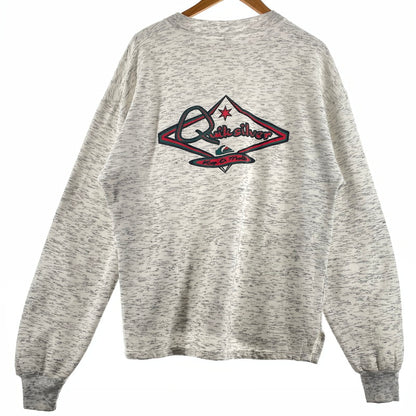【中古品】【メンズ】 UNKNOWN QUICKSILVER PRINT SWEAT クイックシルバー プリント スウェット 長袖 トップス トレーナー 145-260807-sa-03-tei サイズ：L カラー：グレー 万代Net店