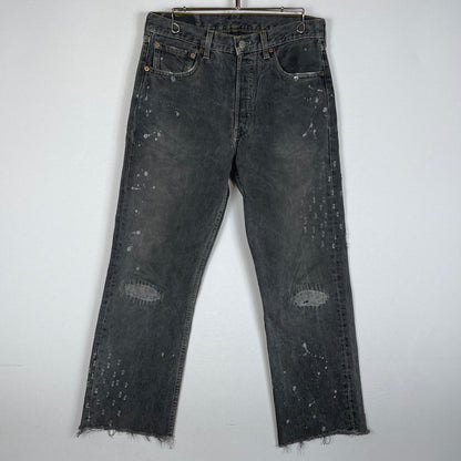 【中古品】【メンズ】 Levi’s リーバイス CRASH DENIM PANTS 501 クラッシュ デニム パンツ ボトムス ジーンズ ボタン裏刻印553 156-260603-ss-10-tei サイズ：32 カラー：グレー 万代Net店