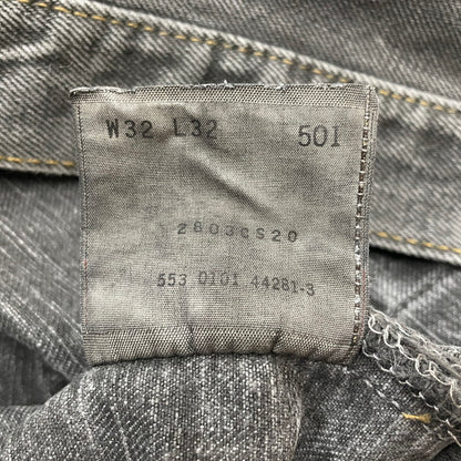 【中古品】【メンズ】 Levi’s リーバイス CRASH DENIM PANTS 501 クラッシュ デニム パンツ ボトムス ジーンズ ボタン裏刻印553 156-260603-ss-10-tei サイズ：32 カラー：グレー 万代Net店