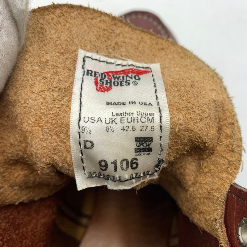 【中古品】【メンズ】 RED WING レッドウィング IRISH SETTER MOC TOE 9106 アイリッシュ セッター モック トー ワークブーツ 靴 縦長タグ 164-260603-ko-01-tei サイズ：27.5cm カラー：レッドブラウン 万代Net店