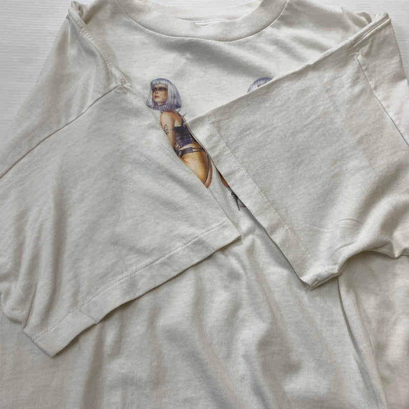 【中古品】【メンズ】 SAINT Mxxxxxx セント マイケル × HAJIME SORAYAMA ハジメ ソラヤマ コラボ LADIES SRYM-SS TEE SM-HR1-0000C78 レディース ショートスリーブ ショートスリーブ Ｔシャツ トップス 142-260530-ko-02-tei サイズ：XXL カラー：ホワイト 万代Net店
