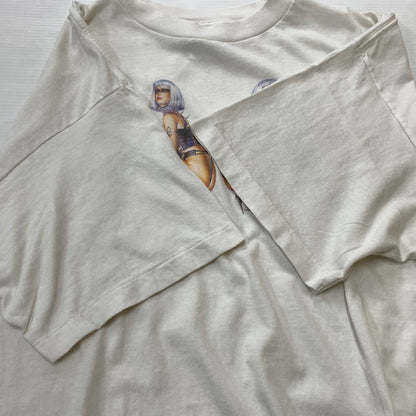 【中古品】【メンズ】 SAINT Mxxxxxx セント マイケル × HAJIME SORAYAMA ハジメ ソラヤマ コラボ LADIES SRYM-SS TEE SM-HR1-0000C78 レディース ショートスリーブ ショートスリーブ Ｔシャツ トップス 142-260530-ko-02-tei サイズ：XXL カラー：ホワイト 万代Net店