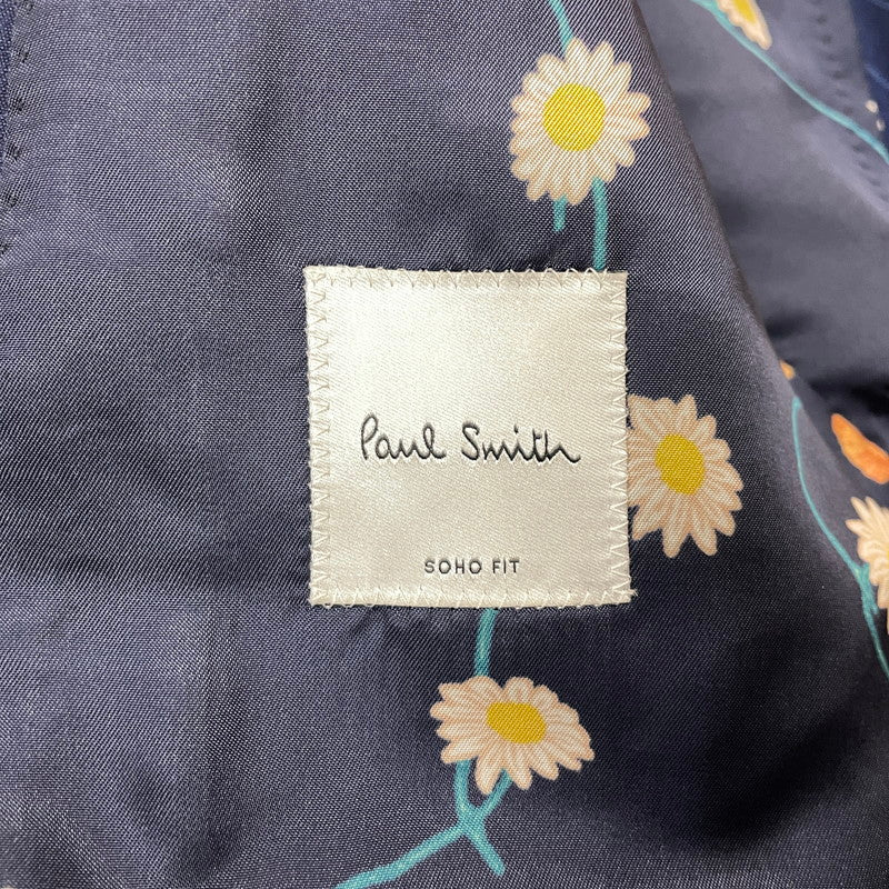 【中古品】【メンズ】 PAUL SMITH ポール・スミス LOLO PIANA STRIPE 3PIECE SET UP SUIT ロロピアーナ ストライプ3ピース セットアップスーツ トップス ボトムス ベスト 141-260817-ss-10-tei サイズ：M/※内部 汚れ有 カラー：ネイビー 万代Net店