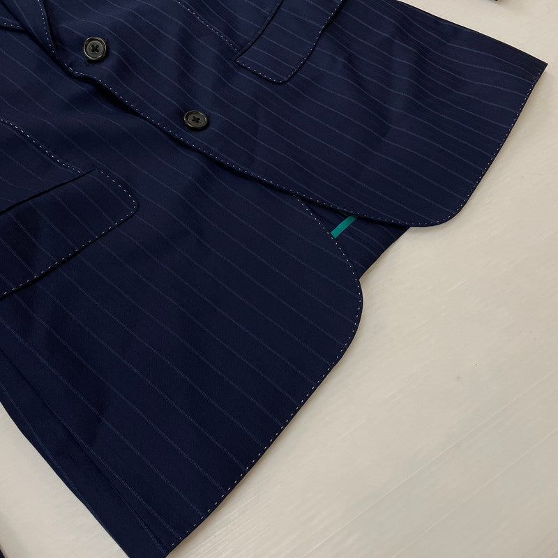【中古品】【メンズ】 PAUL SMITH ポール・スミス LOLO PIANA STRIPE 3PIECE SET UP SUIT ロロピアーナ ストライプ3ピース セットアップスーツ トップス ボトムス ベスト 141-260817-ss-10-tei サイズ：M/※内部 汚れ有 カラー：ネイビー 万代Net店