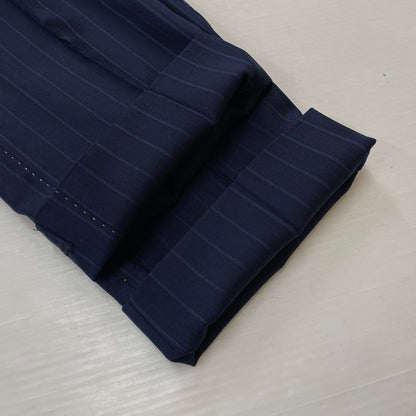 【中古品】【メンズ】 PAUL SMITH ポール・スミス LOLO PIANA STRIPE 3PIECE SET UP SUIT ロロピアーナ ストライプ3ピース セットアップスーツ トップス ボトムス ベスト 141-260817-ss-10-tei サイズ：M/※内部 汚れ有 カラー：ネイビー 万代Net店