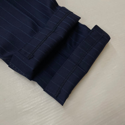【中古品】【メンズ】 PAUL SMITH ポール・スミス LOLO PIANA STRIPE 3PIECE SET UP SUIT ロロピアーナ ストライプ3ピース セットアップスーツ トップス ボトムス ベスト 141-260817-ss-10-tei サイズ：M/※内部 汚れ有 カラー：ネイビー 万代Net店