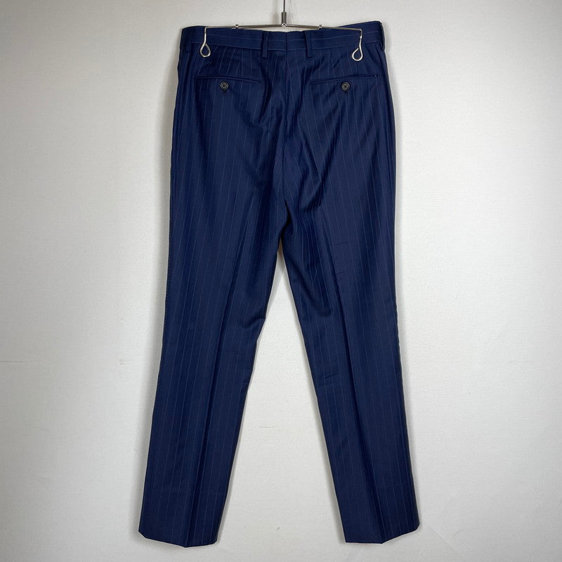 【中古品】【メンズ】 PAUL SMITH ポール・スミス LOLO PIANA STRIPE 3PIECE SET UP SUIT ロロピアーナ ストライプ3ピース セットアップスーツ トップス ボトムス ベスト 141-260817-ss-10-tei サイズ：M/※内部 汚れ有 カラー：ネイビー 万代Net店