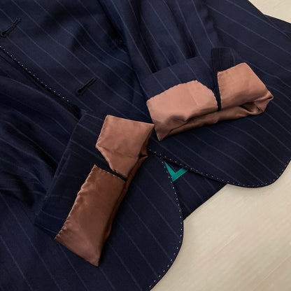 【中古品】【メンズ】 PAUL SMITH ポール・スミス LOLO PIANA STRIPE 3PIECE SET UP SUIT ロロピアーナ ストライプ3ピース セットアップスーツ トップス ボトムス ベスト 141-260817-ss-10-tei サイズ：M/※内部 汚れ有 カラー：ネイビー 万代Net店