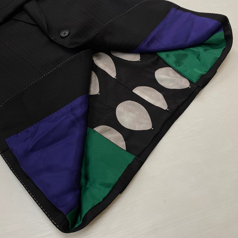 【現状渡し品】【メンズ】 PAUL SMITH ポール・スミス LOLO PIANA STRIPE 3PIECE SET UP SUIT ロロピアーナ ストライプ3ピース セットアップスーツ トップス ボトムス ベスト 141-260817-ss-11-tei サイズ：M/※内部 汚れ有 カラー：ブラック 万代Net店