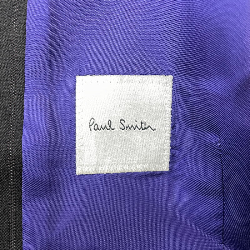 【現状渡し品】【メンズ】 PAUL SMITH ポール・スミス LOLO PIANA STRIPE 3PIECE SET UP SUIT ロロピアーナ ストライプ3ピース セットアップスーツ トップス ボトムス ベスト 141-260817-ss-11-tei サイズ：M/※内部 汚れ有 カラー：ブラック 万代Net店