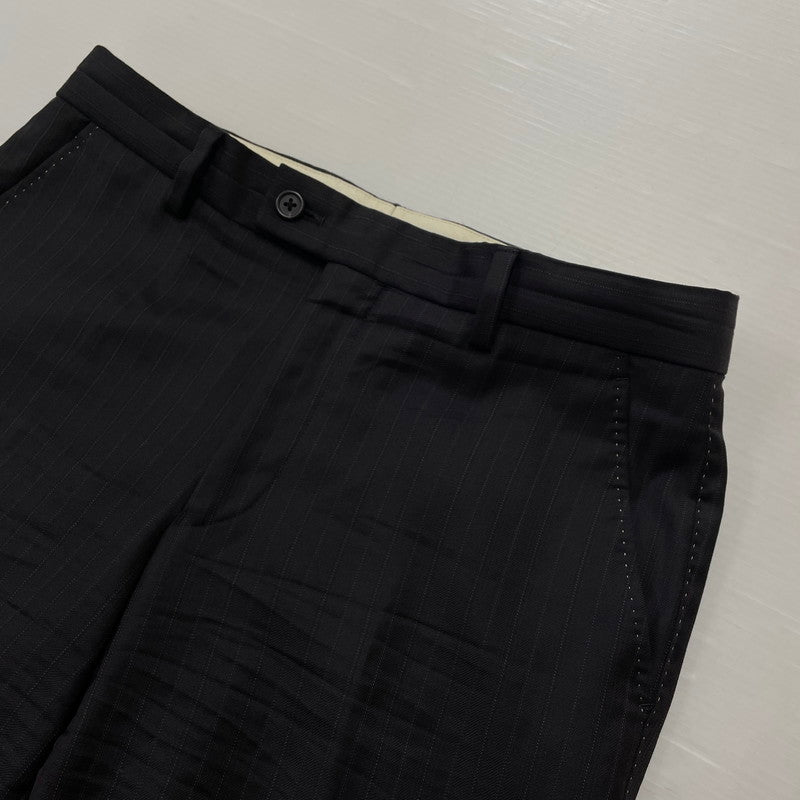 【現状渡し品】【メンズ】 PAUL SMITH ポール・スミス LOLO PIANA STRIPE 3PIECE SET UP SUIT ロロピアーナ ストライプ3ピース セットアップスーツ トップス ボトムス ベスト 141-260817-ss-11-tei サイズ：M/※内部 汚れ有 カラー：ブラック 万代Net店