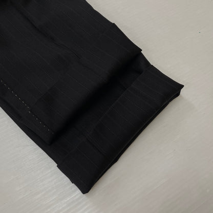 【現状渡し品】【メンズ】 PAUL SMITH ポール・スミス LOLO PIANA STRIPE 3PIECE SET UP SUIT ロロピアーナ ストライプ3ピース セットアップスーツ トップス ボトムス ベスト 141-260817-ss-11-tei サイズ：M/※内部 汚れ有 カラー：ブラック 万代Net店