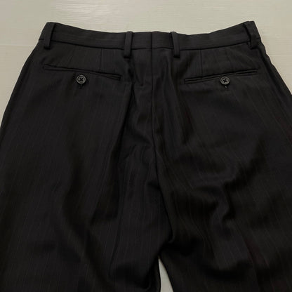【現状渡し品】【メンズ】 PAUL SMITH ポール・スミス LOLO PIANA STRIPE 3PIECE SET UP SUIT ロロピアーナ ストライプ3ピース セットアップスーツ トップス ボトムス ベスト 141-260817-ss-11-tei サイズ：M/※内部 汚れ有 カラー：ブラック 万代Net店