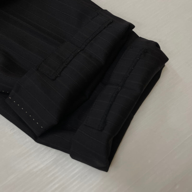 【現状渡し品】【メンズ】 PAUL SMITH ポール・スミス LOLO PIANA STRIPE 3PIECE SET UP SUIT ロロピアーナ ストライプ3ピース セットアップスーツ トップス ボトムス ベスト 141-260817-ss-11-tei サイズ：M/※内部 汚れ有 カラー：ブラック 万代Net店