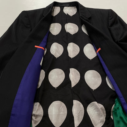 【現状渡し品】【メンズ】 PAUL SMITH ポール・スミス LOLO PIANA STRIPE 3PIECE SET UP SUIT ロロピアーナ ストライプ3ピース セットアップスーツ トップス ボトムス ベスト 141-260817-ss-11-tei サイズ：M/※内部 汚れ有 カラー：ブラック 万代Net店
