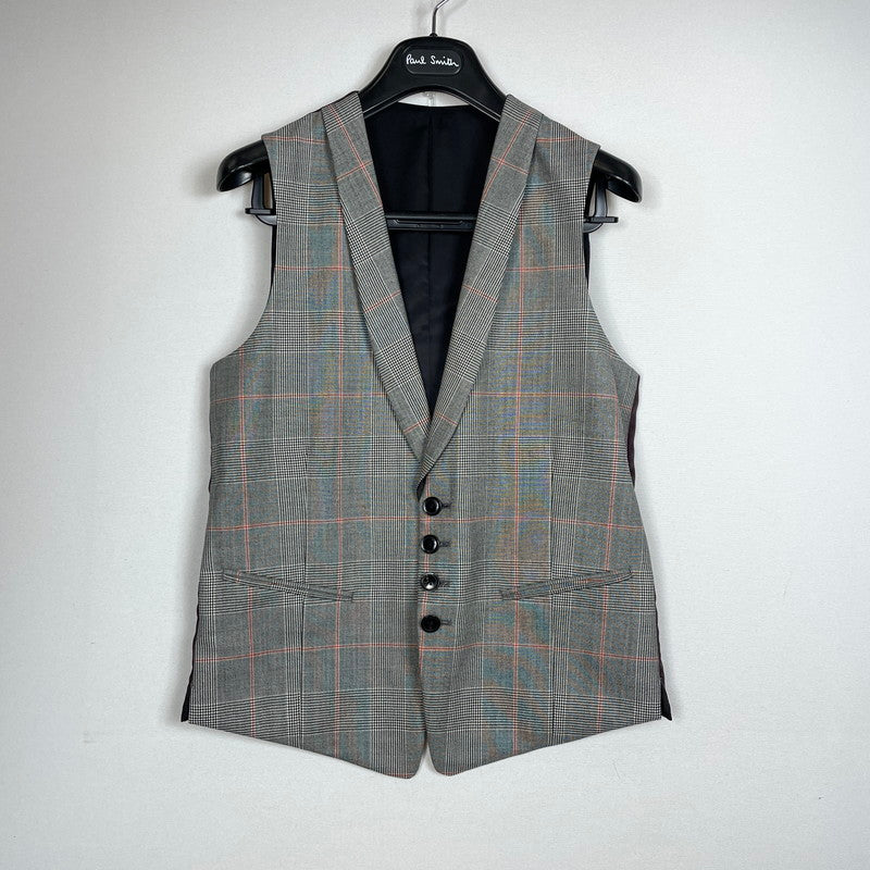 【中古品】【メンズ】 PAUL SMITH ポール・スミス GLEN CHECK 3PIECE SET UP SUIT グレンチェック 3ピース セットアップ スーツ トップス ボトムス ベスト 141-260817-ss-12-tei サイズ：M//※内部 汚れ有 カラー：チェック 万代Net店