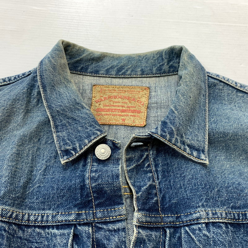 【中古品】【メンズ】 WAREHOUSE ウエアハウス 2ND HAND 1ST DENIM JACKET セカンドハンド ファースト デニムジャケット ライトアウター Gジャン 145-260531-ko-02-tei サイズ：42 カラー：インディゴ 万代Net店