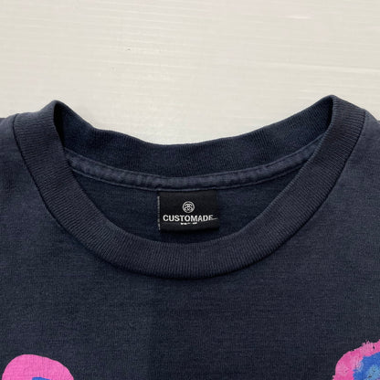 【中古品】【メンズ】 STUSSY ステューシー × CUSTOMADE NO3 DAGGERS DRAWN カスタムメイド ダガーズドローン 別注コラボ SKULL S/S TEE スカル ショートスリーブ Tシャツ 半袖トップス 142-260603-ss-07-tei サイズ：不明 カラー：ネイビー 万代Net店