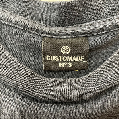 【中古品】【メンズ】 STUSSY ステューシー × CUSTOMADE NO3 DAGGERS DRAWN カスタムメイド ダガーズドローン 別注コラボ SKULL S/S TEE スカル ショートスリーブ Tシャツ 半袖トップス 142-260603-ss-07-tei サイズ：不明 カラー：ネイビー 万代Net店