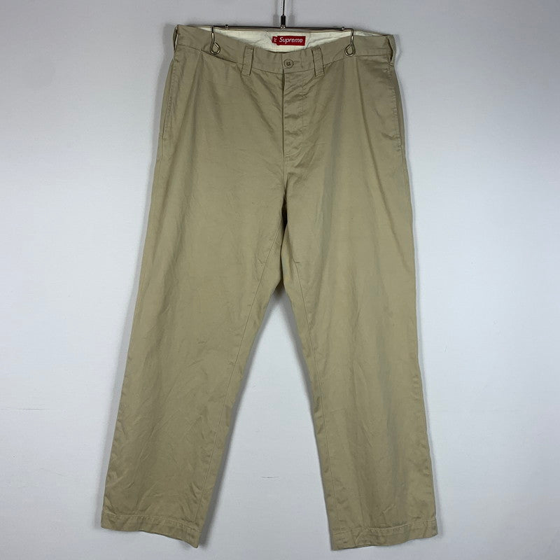 【中古品】【メンズ】 Supreme シュプリーム CHINO PANT チノパンツ ボトムス ワークパンツ 149-260602-ko-21-tei サイズ：34 カラー：ベージュ 万代Net店