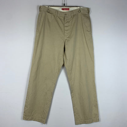 【中古品】【メンズ】 Supreme シュプリーム CHINO PANT チノパンツ ボトムス ワークパンツ 149-260602-ko-21-tei サイズ：34 カラー：ベージュ 万代Net店