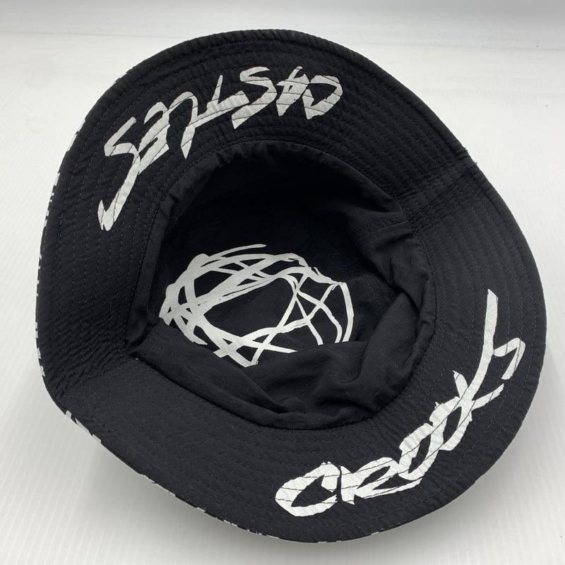 【中古品】【メンズ】 CROOKS&CASTLES クルックスアンドキャッスルズ × FUTURA フューチュラ 別注コラボ REVERSIBLE BUCKET HAT リバーシブル バケットハット 帽子 185-260730-yo-15-tei サイズ：不明 カラー：ブラック 万代Net店