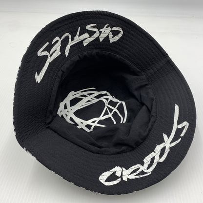 【中古品】【メンズ】 CROOKS&CASTLES クルックスアンドキャッスルズ × FUTURA フューチュラ 別注コラボ REVERSIBLE BUCKET HAT リバーシブル バケットハット 帽子 185-260730-yo-15-tei サイズ：不明 カラー：ブラック 万代Net店