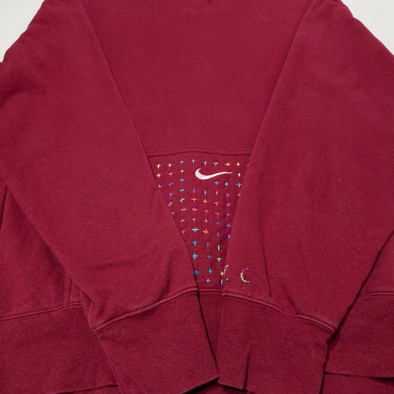 【中古品】【メンズ】 INNOCENCE NY イノセンス ニューヨーク × NIKE ナイキ 別注コラボ REBUILD PARKA 再構築 パーカー 長袖 トップス プルーオーバー 148-260824-sa-14-tei サイズ：XXL カラー：レッド 万代Net店