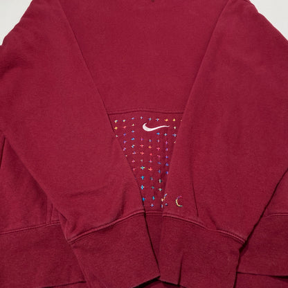 【中古品】【メンズ】 INNOCENCE NY イノセンス ニューヨーク × NIKE ナイキ 別注コラボ REBUILD PARKA 再構築 パーカー 長袖 トップス プルーオーバー 148-260824-sa-14-tei サイズ：XXL カラー：レッド 万代Net店
