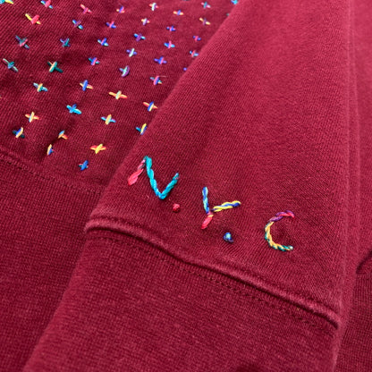 【中古品】【メンズ】 INNOCENCE NY イノセンス ニューヨーク × NIKE ナイキ 別注コラボ REBUILD PARKA 再構築 パーカー 長袖 トップス プルーオーバー 148-260824-sa-14-tei サイズ：XXL カラー：レッド 万代Net店