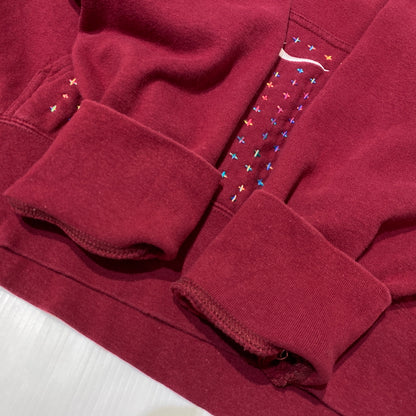 【中古品】【メンズ】 INNOCENCE NY イノセンス ニューヨーク × NIKE ナイキ 別注コラボ REBUILD PARKA 再構築 パーカー 長袖 トップス プルーオーバー 148-260824-sa-14-tei サイズ：XXL カラー：レッド 万代Net店