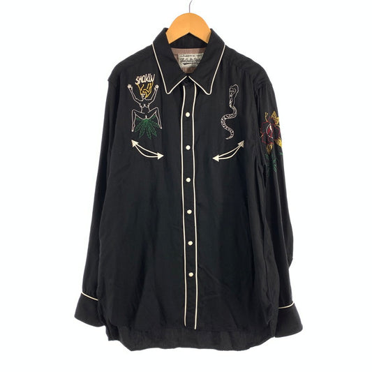 【中古品】【メンズ】 WACKO MARIA WESTERN SHIRT ワコマリア ウエスタンシャツ 長袖シャツ ブランド 古着 140-260614-gm-25-fuz サイズ：M カラー：ブラック 万代Net店
