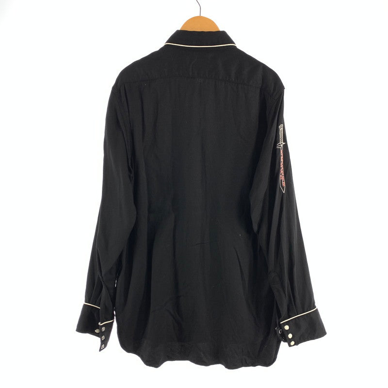 【中古品】【メンズ】 WACKO MARIA WESTERN SHIRT ワコマリア ウエスタンシャツ 長袖シャツ ブランド 古着 140-260614-gm-25-fuz サイズ：M カラー：ブラック 万代Net店