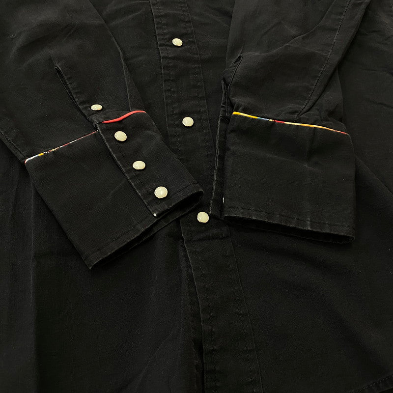 【中古品】【メンズ】 USED ユーズド WESTERN L/S SHIRT ウエスタン ロングスリーブ シャツ 長袖トップス 145-260716-ss-05-tei サイズ：M カラー：ブラック 万代Net店