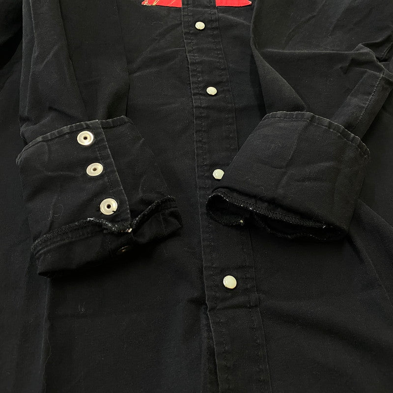 【中古品】【メンズ】 USED ユーズド WESTERN L/S SHIRT ウエスタン ロングスリーブ シャツ 長袖トップス 145-260716-ss-05-tei サイズ：M カラー：ブラック 万代Net店