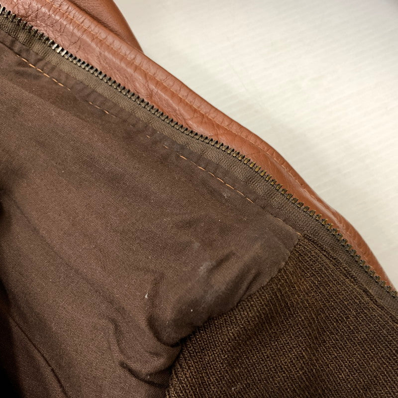 【中古品】【メンズ】 VANSON バンソン A-2 FLIGHT JACKET 6158 フライトジャケット ライトアウター レザージャケット ミリタリー 145-260531-ko-06-tei サイズ：36 カラー：ブラウン 万代Net店