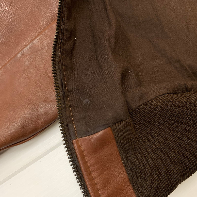 【中古品】【メンズ】 VANSON バンソン A-2 FLIGHT JACKET 6158 フライトジャケット ライトアウター レザージャケット ミリタリー 145-260531-ko-06-tei サイズ：36 カラー：ブラウン 万代Net店